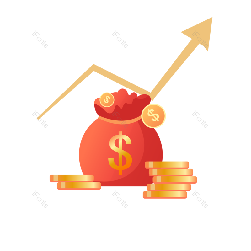 金融图片,箭头元素,图表PNG,钱袋免抠素材
